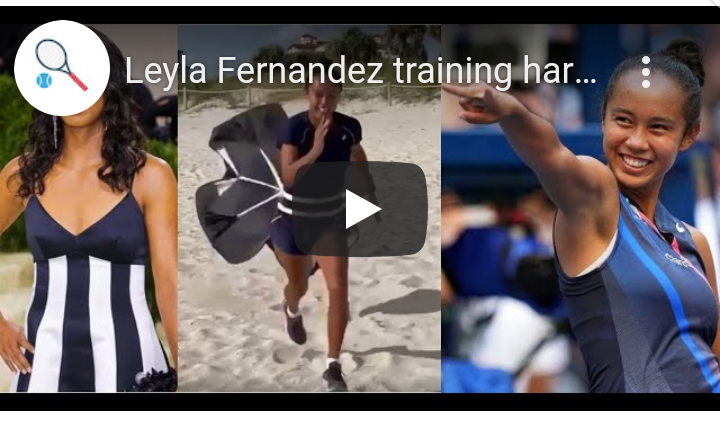 Inspiredlovers Screenshot_20211122-104431 Video: Leylah Fernandez training hard on the beach with a parachute Sports Tennis  