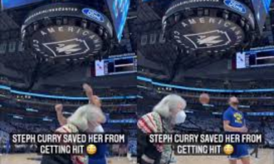 Inspiredlovers Screenshot_20220108-200133-400x240 Steph Curry Proof Humanity by amazingly saves woman from getting hit by ball NBA Sports  Steve Kerr Steph Curry NBA Golden State Warriors 