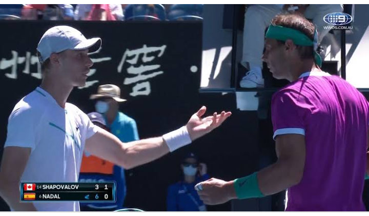 Inspiredlovers Screenshot_20220125-100416 Shapovalov accuses umpire for not handing more time-violation penalties to Nadal and suggesting that... Sports Tennis  World Tennis Tennis player Shapovalov Rafae Nadal Australian Open 2022 