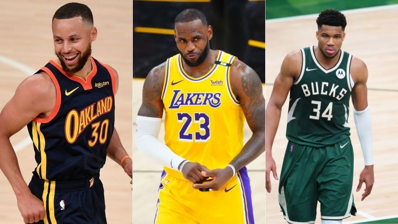 Inspiredlovers ADW LeBron James, Giannis Antetokounmpo, Stephen Curry, and Kevin Durant are four of the... NBA Sports  Warriors Stephen Curry NBA News Milwaukee Bucks Lebron James Lakers Giannis Antetokounmpo 