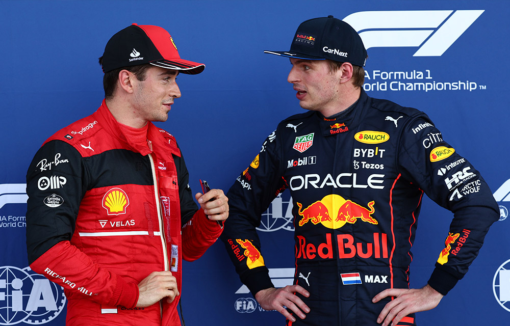 Inspiredlovers Leclerc-Verstappen-2022-Miami Red Bull Principal Christian Horner makes a remarkable comments on Charles Leclerc competitive Spirit and tag it with... Boxing Sports  Red Bull team Principal Christian Horner Red Bull F1 Max Verstappen Formula 1 Ferrari F1 F1 News Charles Leclerc 