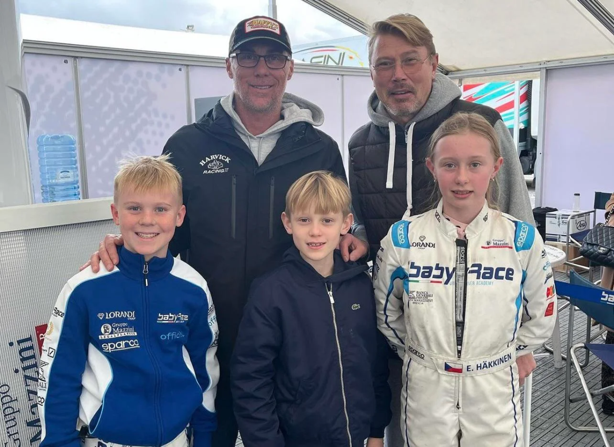 Inspiredlovers kevin-and-keelan-harvick-with-f1-champion-mika-hakkinen-and-v0-794g4xtszc5a1 "For ‘my kids" Kevin Harvick leaves mark as... Boxing Sports  NASCAR News Kevin Harvick 