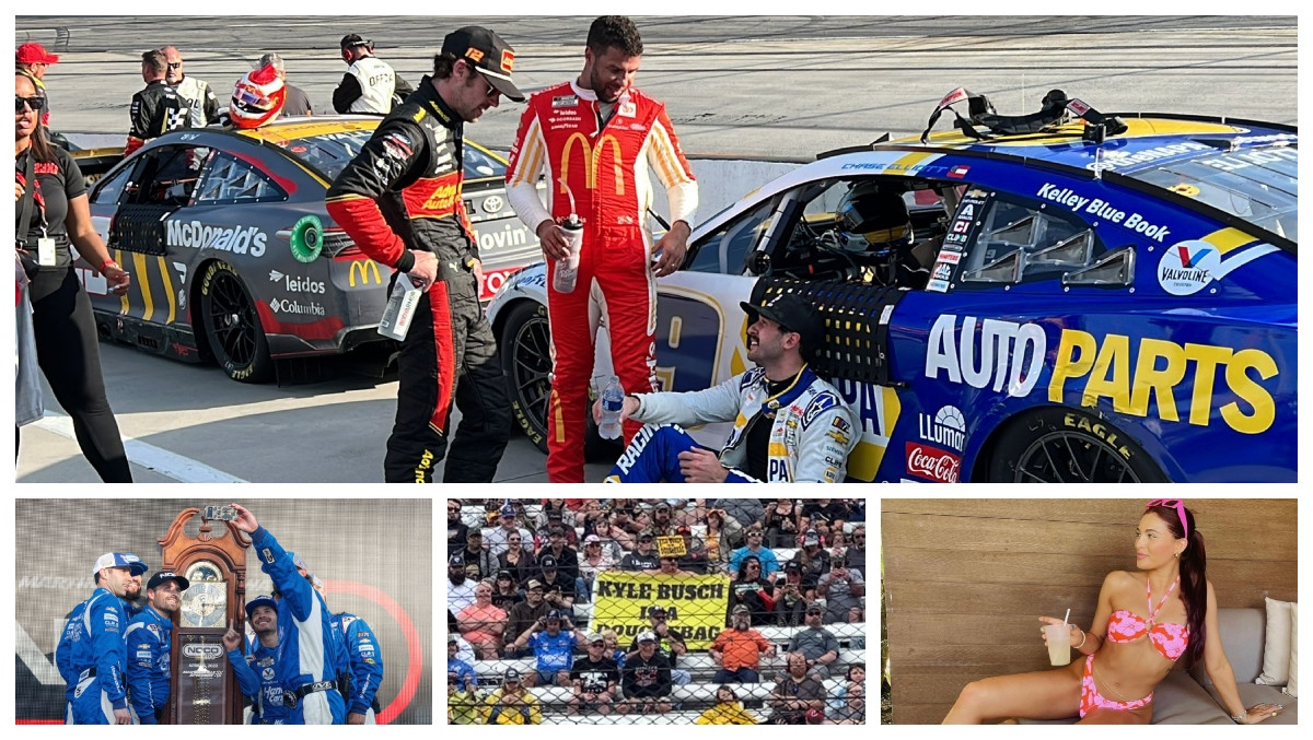 Inspiredlovers nascar-chase-elliott-bubba-walla-wife "Explosive Post-Race Scrum Erupts as NASCAR Wives Model Bikinis, Bubba Wallace Alleges Fix, and Chase Elliott Faces Trouble: An All-Time Depressing Interview" Boxing Sports  NASCAR News Chase Elliott Bubba Wallace 