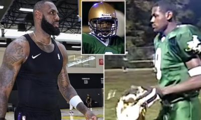 Inspiredlovers LeBron-James-Dominates-Football-Field-in-Jaw-Dropping-High-School-Video-400x240 "Unbelievable Talent Unearthed: LeBron James Dominates Football Field in Jaw-Dropping High School Video!" NBA Sports  NBA World NBA News Lebron James Lakers 