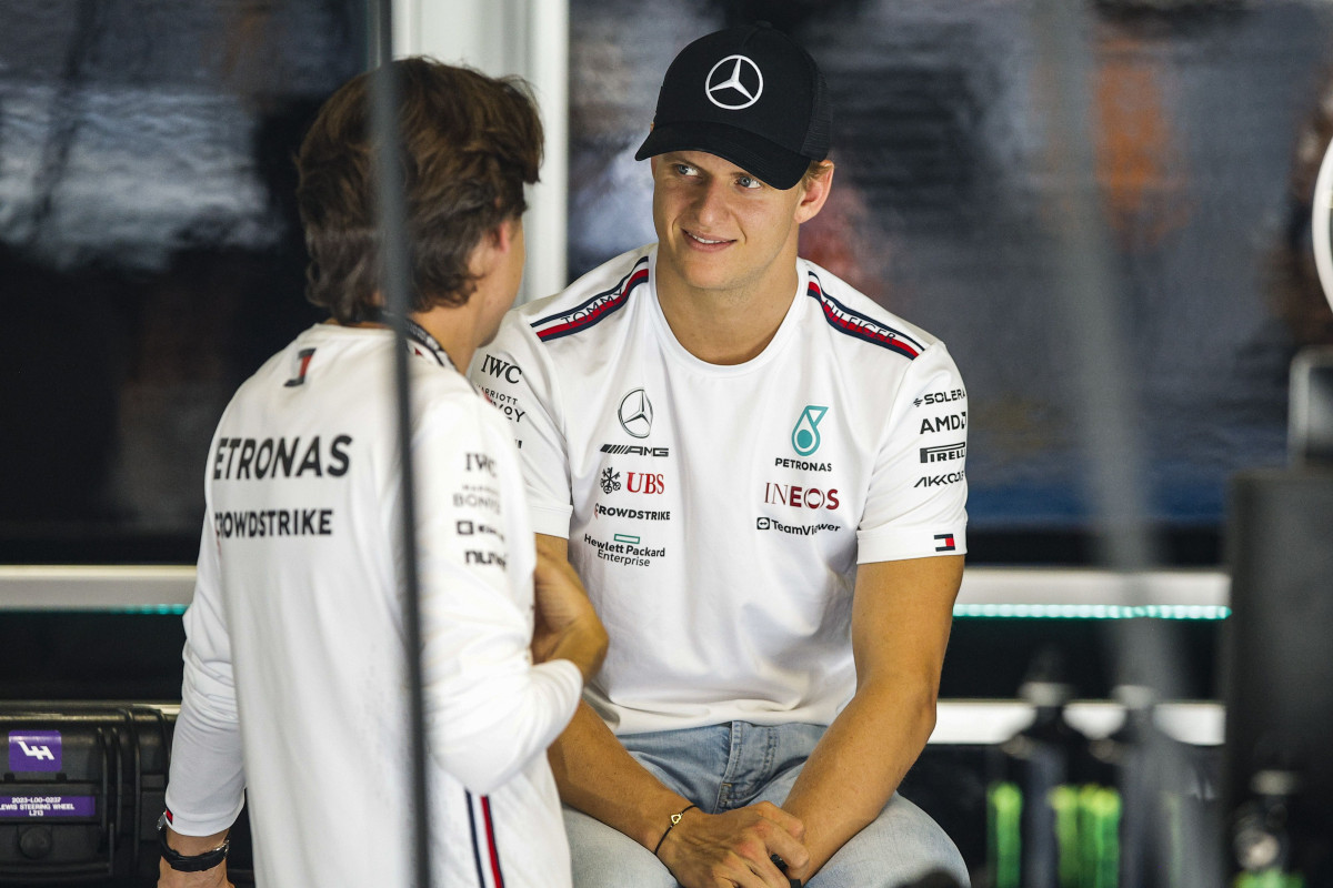 Inspiredlovers mick-schumacher-of-germany-mercedes-amg-petronas-reserve-news-photo-1695667410 Lewis Hamilton "clearly worried" as huge F1 concern looms for Mercedes star Boxing Sports  Lewis Hamilton Formula 1 F1 News 